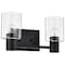 Nuvo Clarksville - 2 Light Vanity - Matte Black with Clear Glass 60/8062 - alternate 1